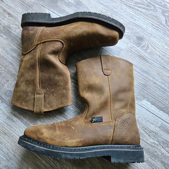 Hytest Ryder Wellington Steel Toe Safety Work Boots Mens Size 10 Brown Leather - Picture 4 of 16